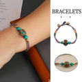 Handmade Ethnic Style Beaded Bracelet with Multicolour Stones and Sky Beads