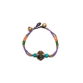 Handmade Ethnic Style Beaded Bracelet with Multicolour Stones and Sky Beads - view 2