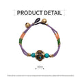 Handmade Ethnic Style Beaded Bracelet with Multicolour Stones and Sky Beads - view 3