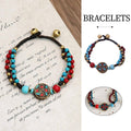 Handmade Ethnic Style Bracelet with Stones and Sky Beads