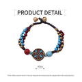 Handmade Ethnic Style Bracelet with Stones and Sky Beads - view 3