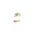 Handmade Felt Hair Clips - Pastel Rainbow