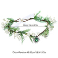 Handmade Flower Crown Headband with Pendant, White and Green Fairy Elf Headpiece - view 3