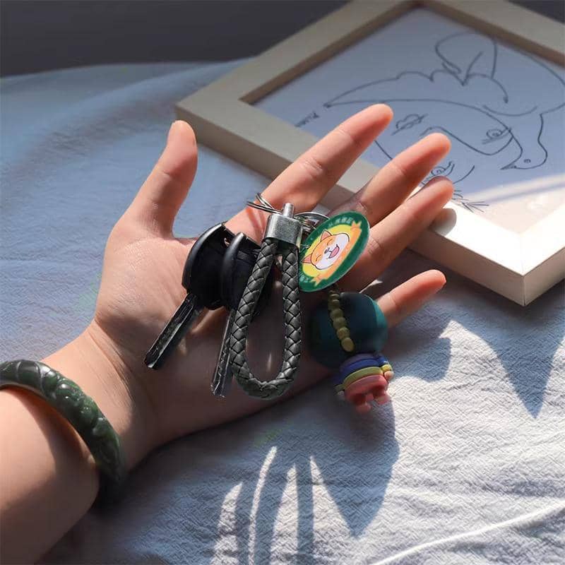 Handmade Leather Rope Car Keychain, Bag Pendant Accessory - Number 14 - view 4