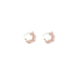 Handmade Pink Crystal and Imitation Pearl Hoop Earrings for Women and Girls - view 2