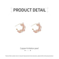 Handmade Pink Crystal and Imitation Pearl Hoop Earrings for Women and Girls - view 3