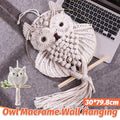 Handmade White Macrame Owl Wall Hanging Boho Cotton Rope Tapestry