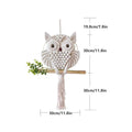 Handmade White Macrame Owl Wall Hanging Boho Cotton Rope Tapestry - view 3
