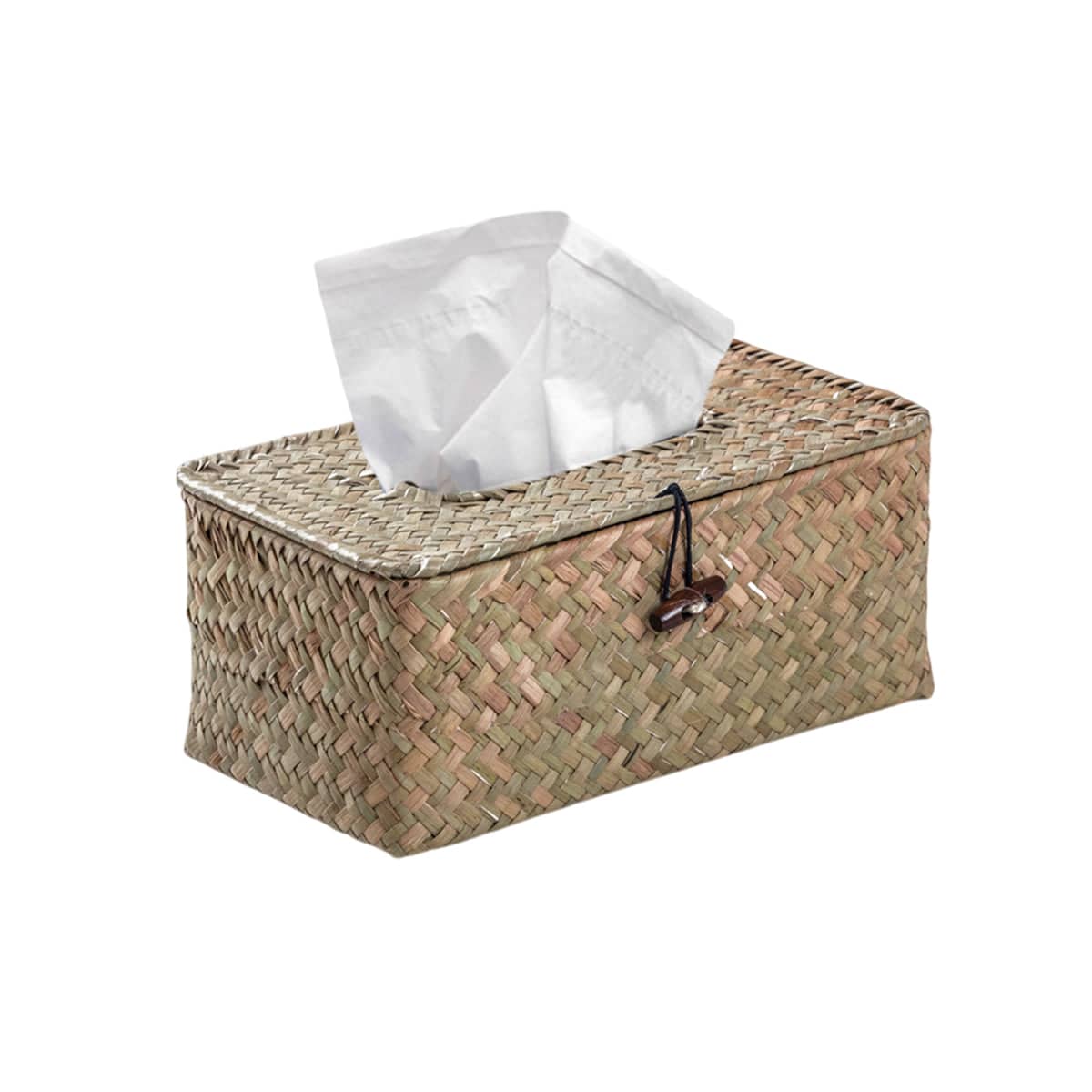 Handmade Woven Tissue Box Cover, Natural Fibre Tissue Holder - view 2