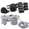 Hands-Free Dog Running Belt with Reflective Waist Pack and Bungee Leash - Grey - view 3