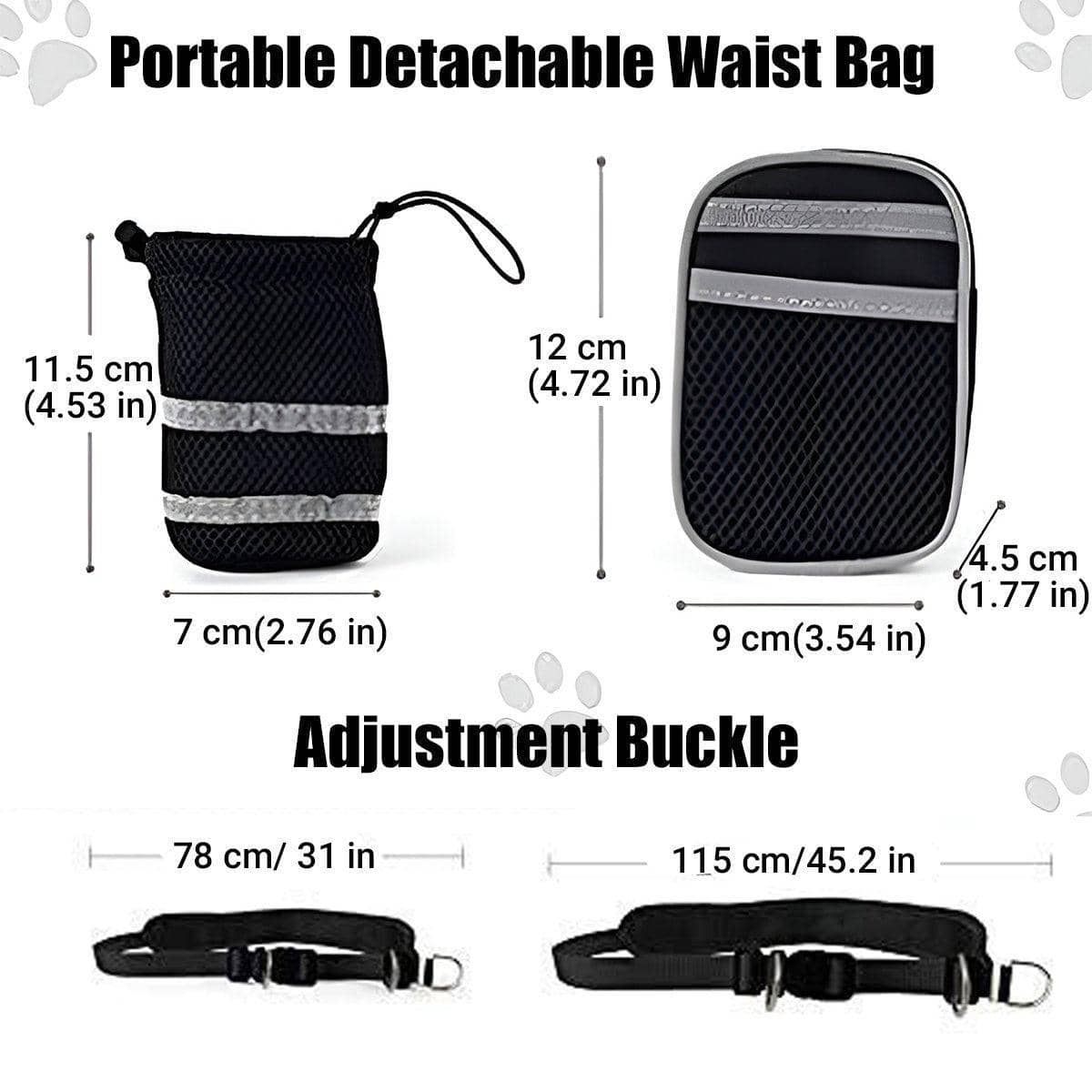 Hands-Free Dog Running Belt with Reflective Waist Pack and Bungee Leash - Grey - view 4
