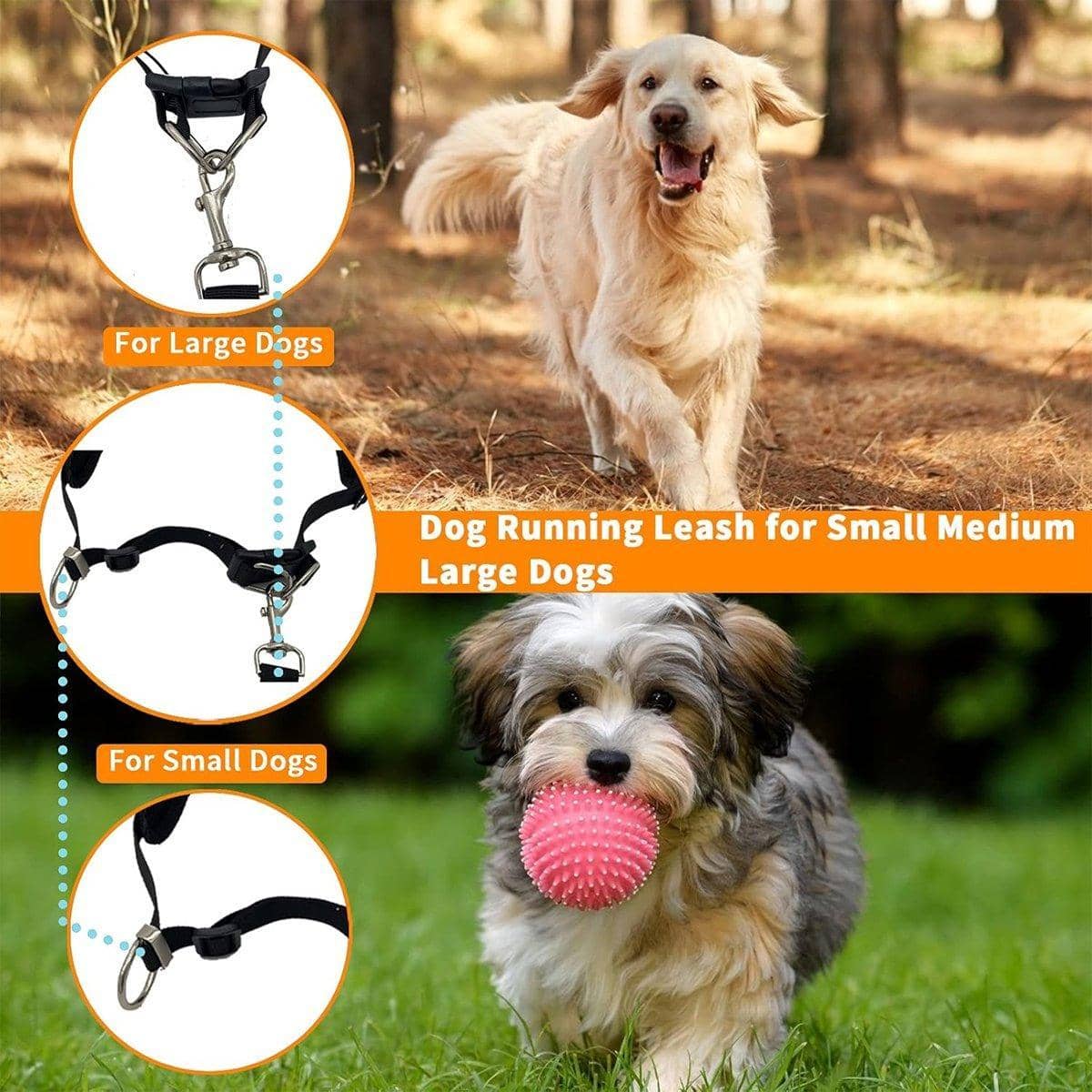 Hands-Free Dog Running Belt with Reflective Waist Pack and Bungee Leash - Grey - view 5