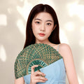 Handwoven Seagrass Hand Fan for Home Decoration and Summer Cooling, Green - view 5