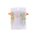 Hanfu Butterfly Hair Clips with Bead Tassels - Style E018, Pale Blue and Teal, Set of 2