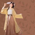 Hanfu Women's Long Lapel Top - Yellow, Small (Bust 100 cm) - view 5