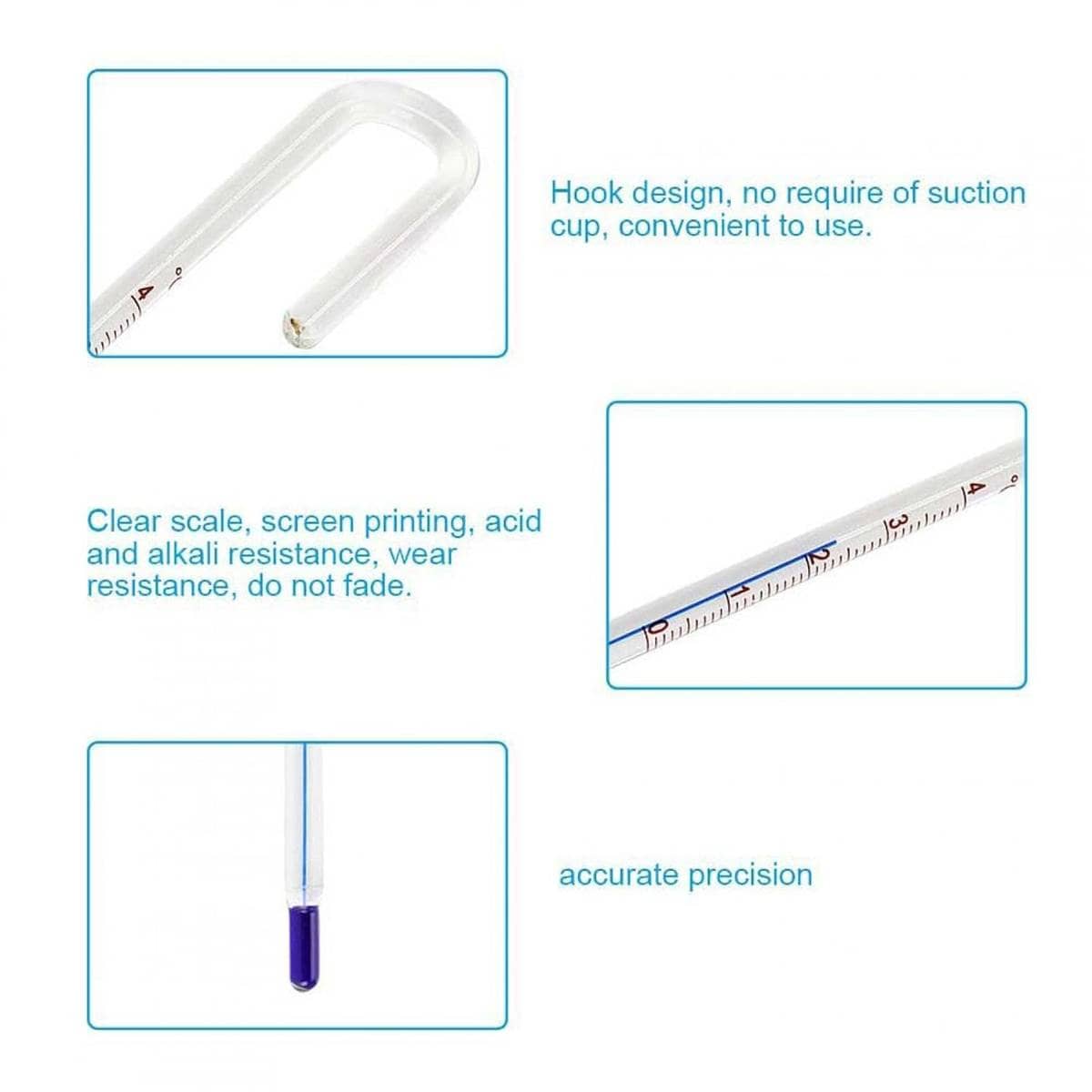Hang on Aquarium Glass Thermometer Celsius for 10 mm Thick Glass - view 4