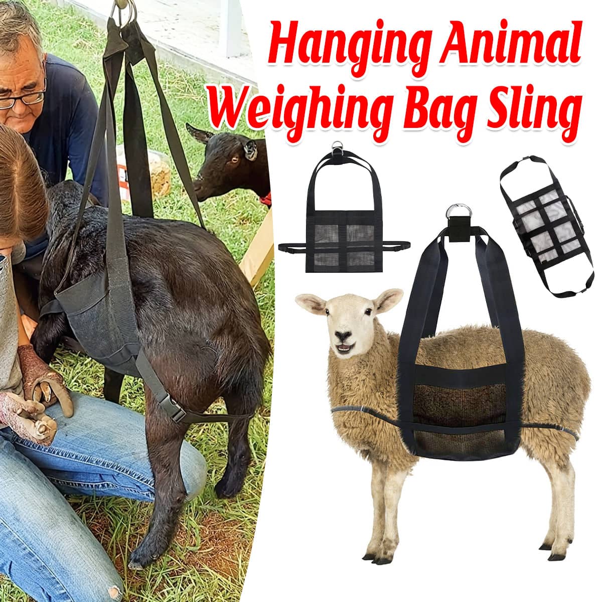 Hanging Animal Weighing Sling for Pets and Livestock