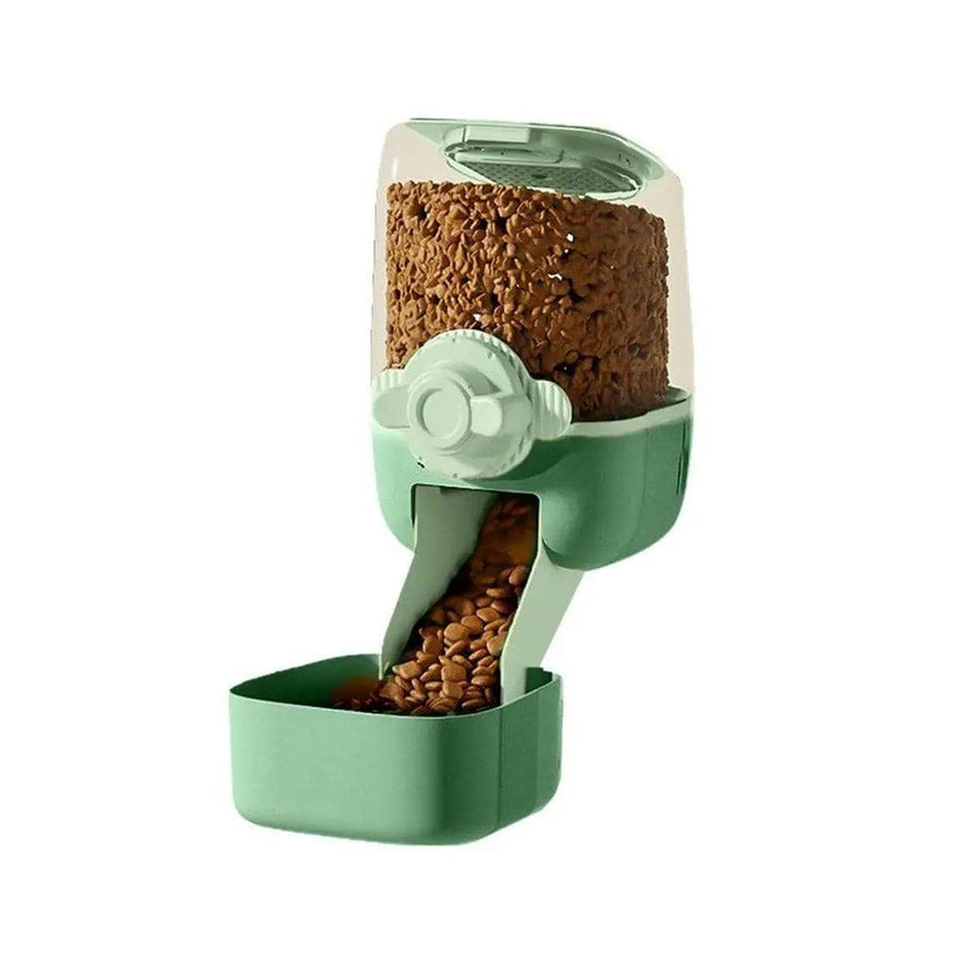 Hanging Automatic Pet Food Dispenser for Cages, Large Capacity - Green