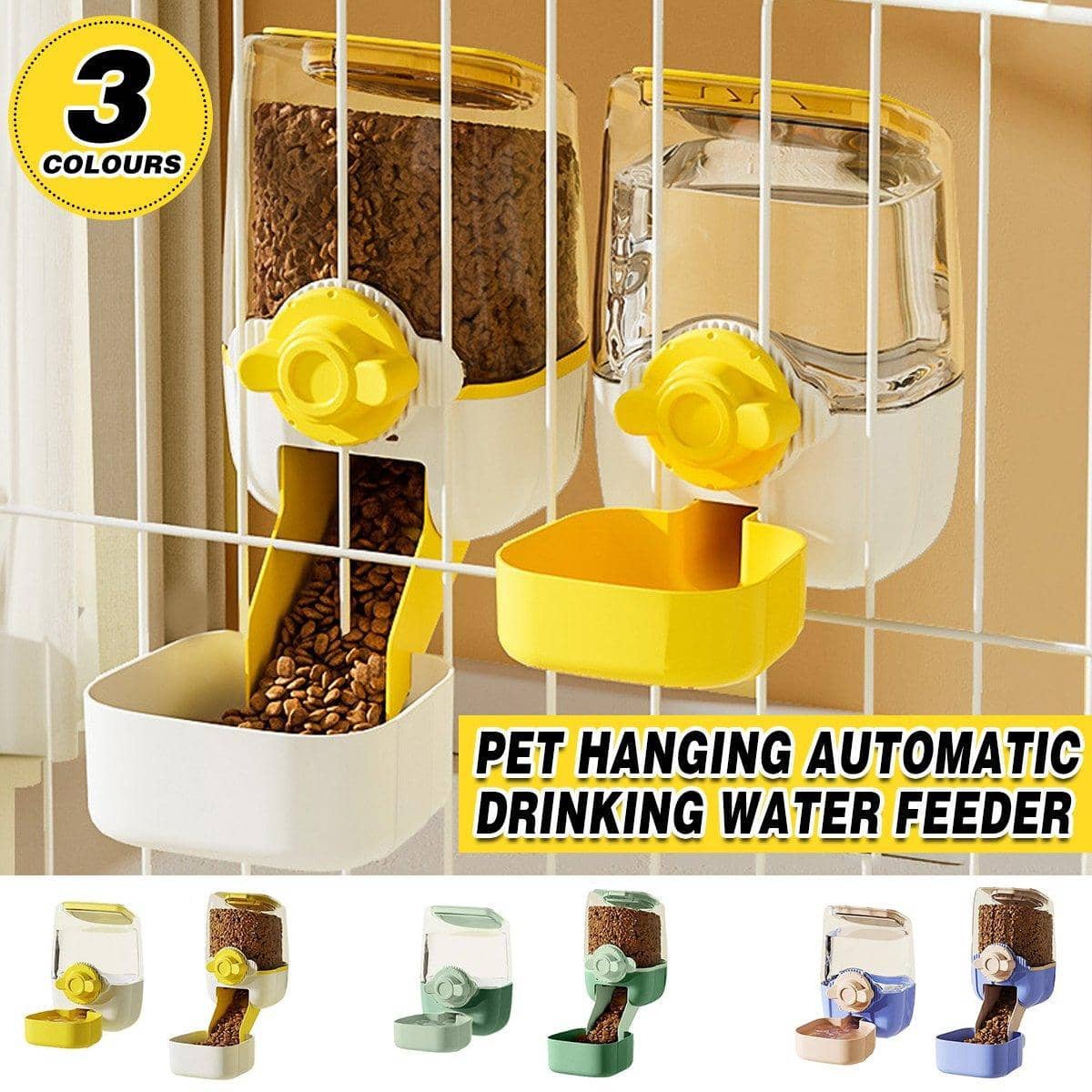 Hanging Automatic Pet Water Dispenser for Cages, 1000 ml - Blue - view 2