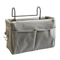 Hanging Bedside Storage Caddy with Pockets - Dark Grey
