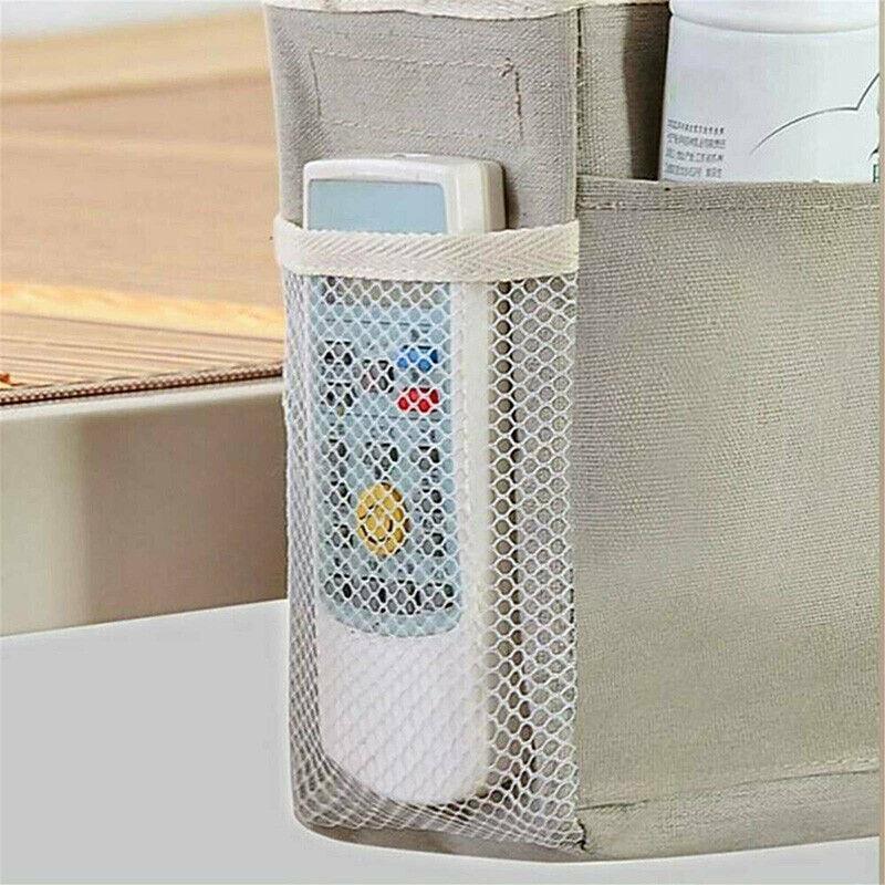 Hanging Bedside Storage Caddy with Pockets - Light Pink - view 12