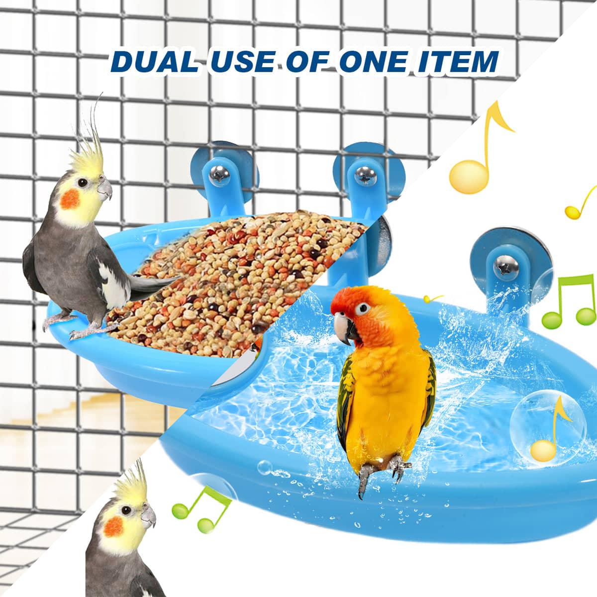 Hanging Bird Bath Basin for Cages, Multifunctional Bird Bathtub - view 4