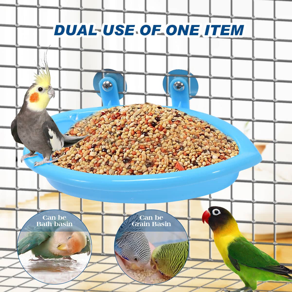 Hanging Bird Bath Basin for Cages, Multifunctional Bird Bathtub - view 5