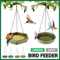 Hanging Bird Feeder and Water Tray Set for Garden - Green - view 2