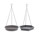 Hanging Bird Feeder and Water Tray Set for Garden - Grey