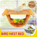 Hanging Bird Nest Bed, Soft Plush Bunk House for Birds - Yellow - view 2