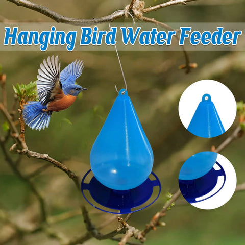 Hanging Bird Water Feeder Durable PP Outdoor Bird Bath for Gardens and Patios - Blue