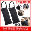 Hanging Car Rubbish Bags, Black Oxford Cloth, Pack of 2