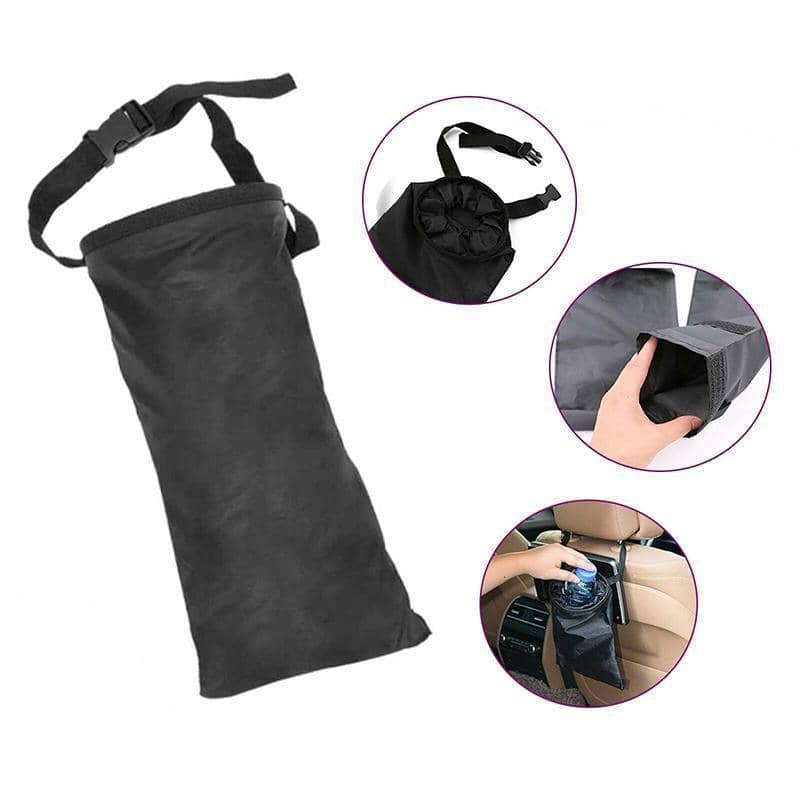 Hanging Car Rubbish Bags, Black Oxford Cloth, Pack of 2 - view 5