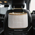 Hanging Car Seat Back Organiser, Cotton and Linen Pouch - Beige - view 4