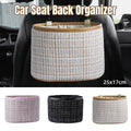 Hanging Car Seat Back Organiser, Cotton and Linen Pouch - Pink - view 2