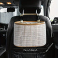 Hanging Car Seat Back Organiser, Cotton and Linen Pouch - Pink - view 4