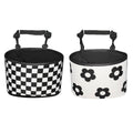 Hanging Car Storage Bag and Rubbish Bin, Checkerboard Design - Black and White - view 3