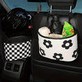 Hanging Car Storage Bag and Rubbish Bin, Checkerboard Design - Black and White - view 5