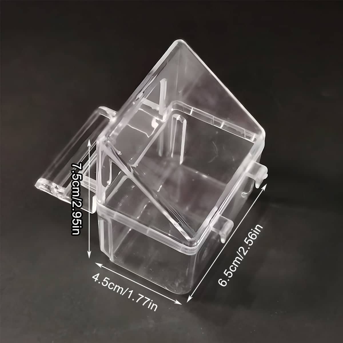 Hanging Clear Plastic Bird Cage Feeder with Hook, Anti Spill Food and Water Cup - view 3