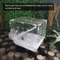 Hanging Clear Plastic Bird Cage Feeder with Hook, Anti Spill Food and Water Cup - view 4