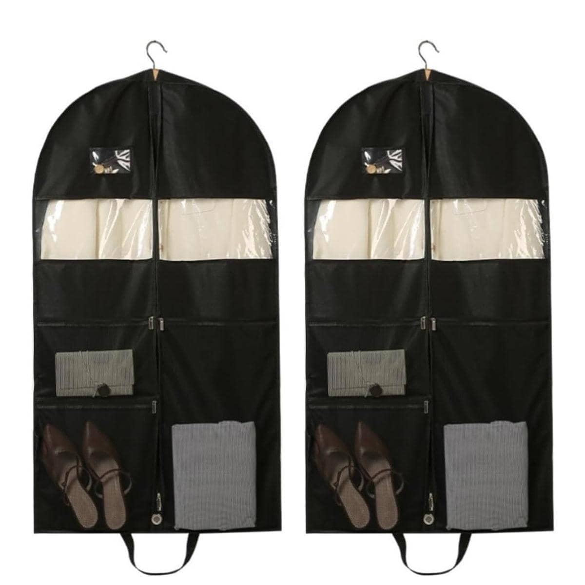 Hanging Clothes Dust Cover Storage Bag, Pack of 2 - 130 cm