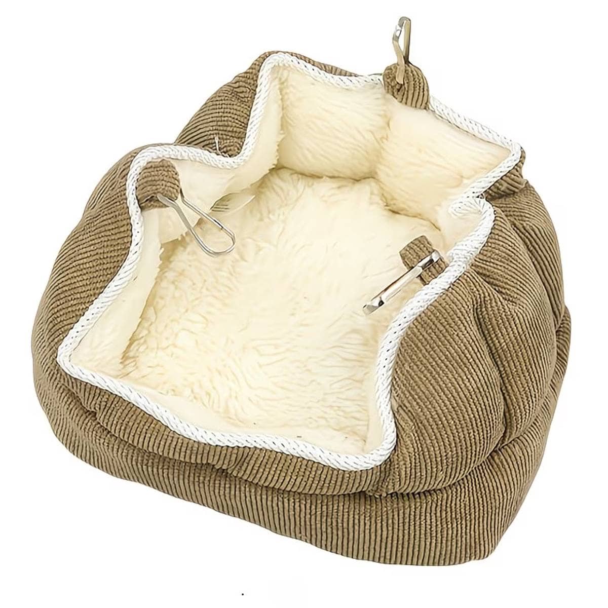 Hanging Corduroy Small Pet Nest with Plush Lining for Cages - view 2
