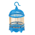 Hanging Cricket Cage Blue Plastic Insect House with Wooden Slats and Hook - view 2