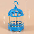 Hanging Cricket Cage Blue Plastic Insect House with Wooden Slats and Hook - view 3