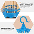 Hanging Cricket Cage Blue Plastic Insect House with Wooden Slats and Hook - view 5