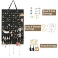 Hanging Felt Jewellery Organiser for Earrings and Necklaces - White - view 3