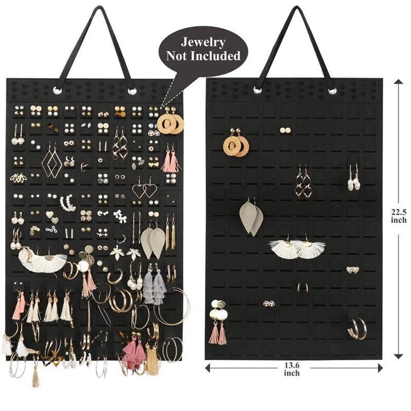 Hanging Felt Jewellery Organiser for Earrings and Necklaces - White - view 4