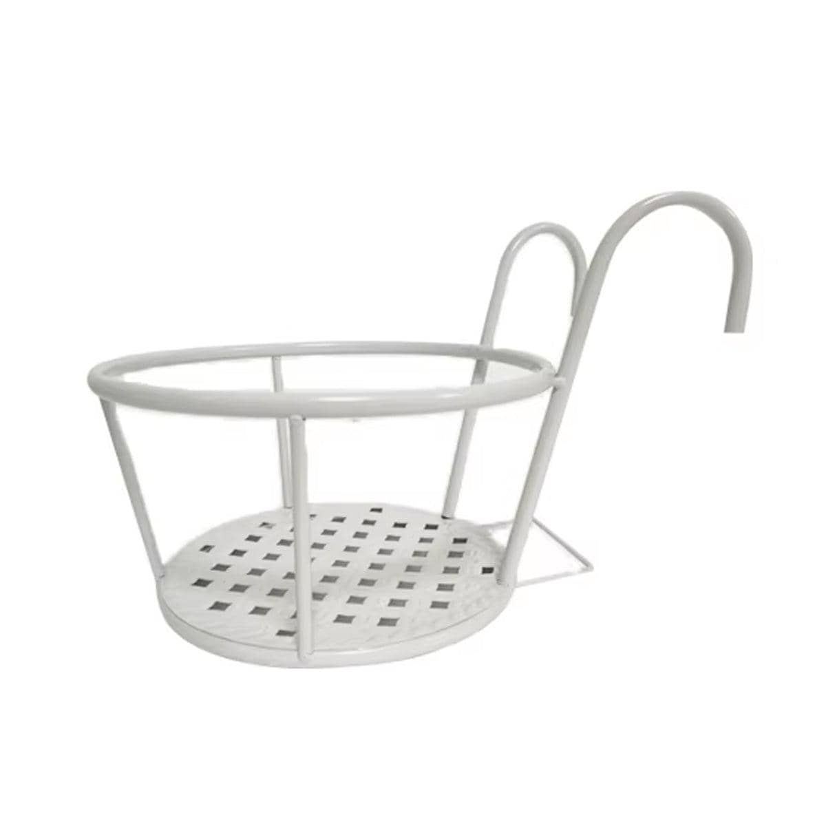 Hanging Flower Pot Rack in Iron, White, 22 cm Diameter - view 2