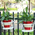 Hanging Flower Pot Rack in Iron, White, 22 cm Diameter - view 4