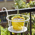 Hanging Flower Pot Rack in Iron, White, 22 cm Diameter - view 5